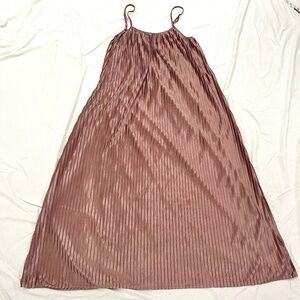 Vintage American Apparel Accordion Pleat Maxi Dress in Dusty Rose, OS